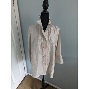 Talk of the Walk Jacket Womens XL Bell Sleeve Cream Frill Collar Retro Glam NEW